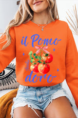 UL180P-E3070 Il Pomodoro Tomato Art Graphic Plus Sweatshirt $25