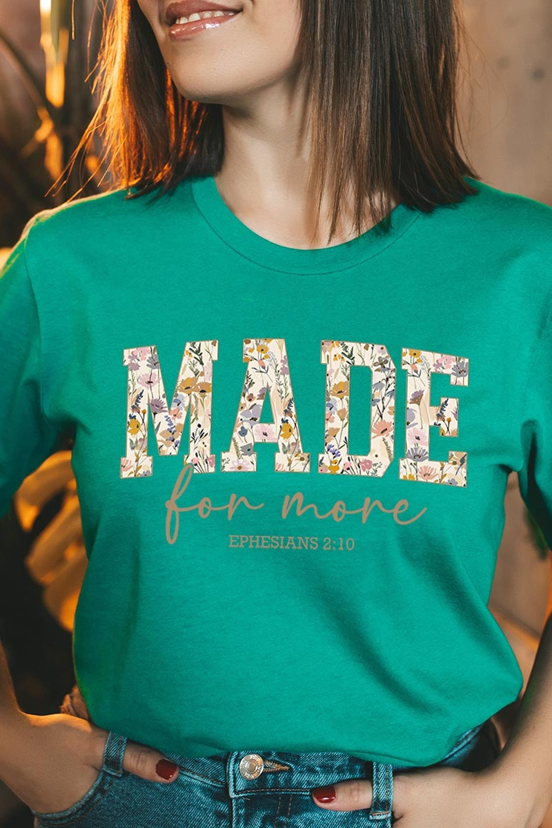 US3001P-E3068 Made for More Faith Graphic Plus Tee $16