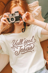 US3001-E3115 Y'all Need Jesus Graphic Tee $12.5