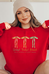 UL180-E3111 Grateful Thankful Blessed Graphic Sweatshirt $20