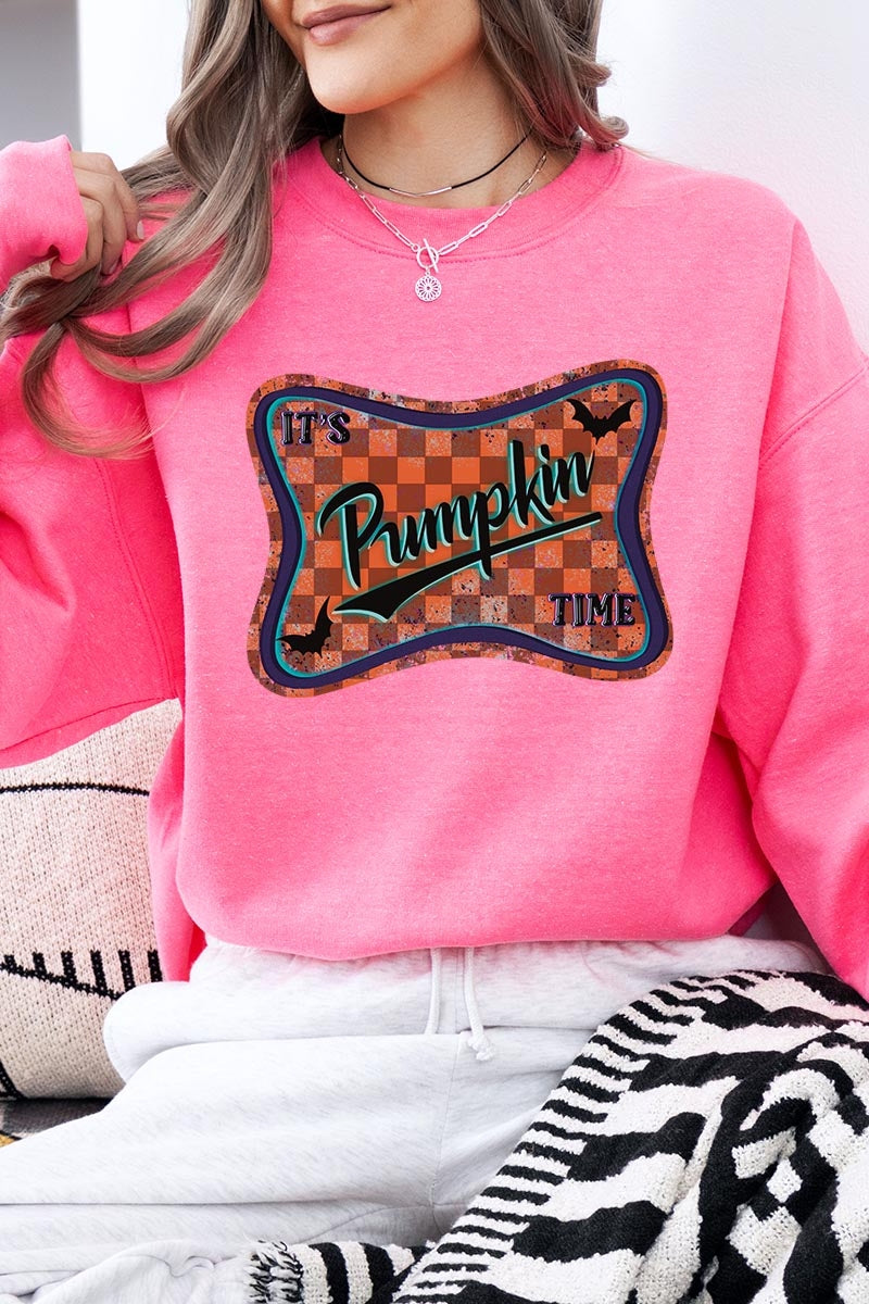 UL180P-E3144 Itu2019s pumpkin time Graphic Plus Sweatshirt $25