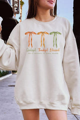 UL180P-E3111 Grateful Thankful Blessed Graphic Plus Sweatshirt $25