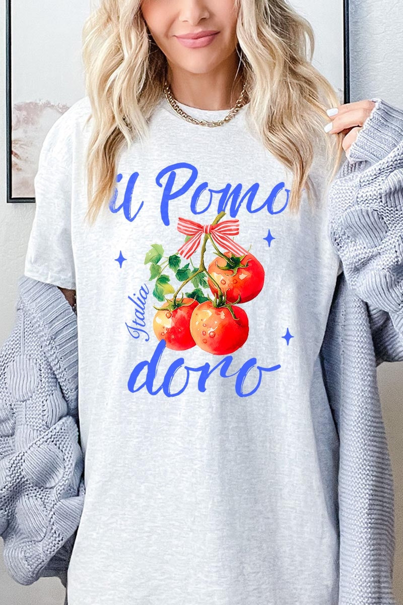 5000-E3070 Il Pomodoro Tomato Art Graphic Heavy Cotton Tee $9