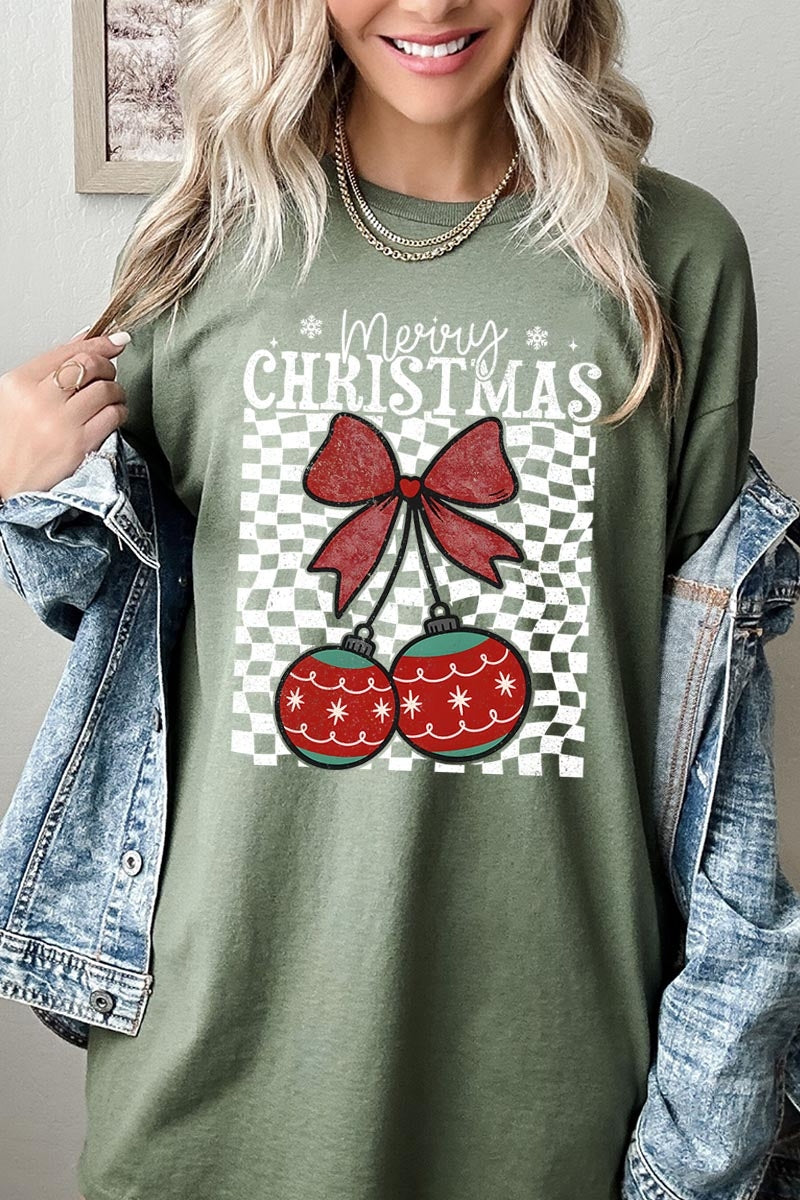 5000-E3196 Cherry Ornament Christmas Graphic Heavy Cotton Tee $9