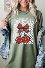 5000P-E3196 Cherry Ornament Christmas Graphic Plus Heavy Cotton Tee $12.75