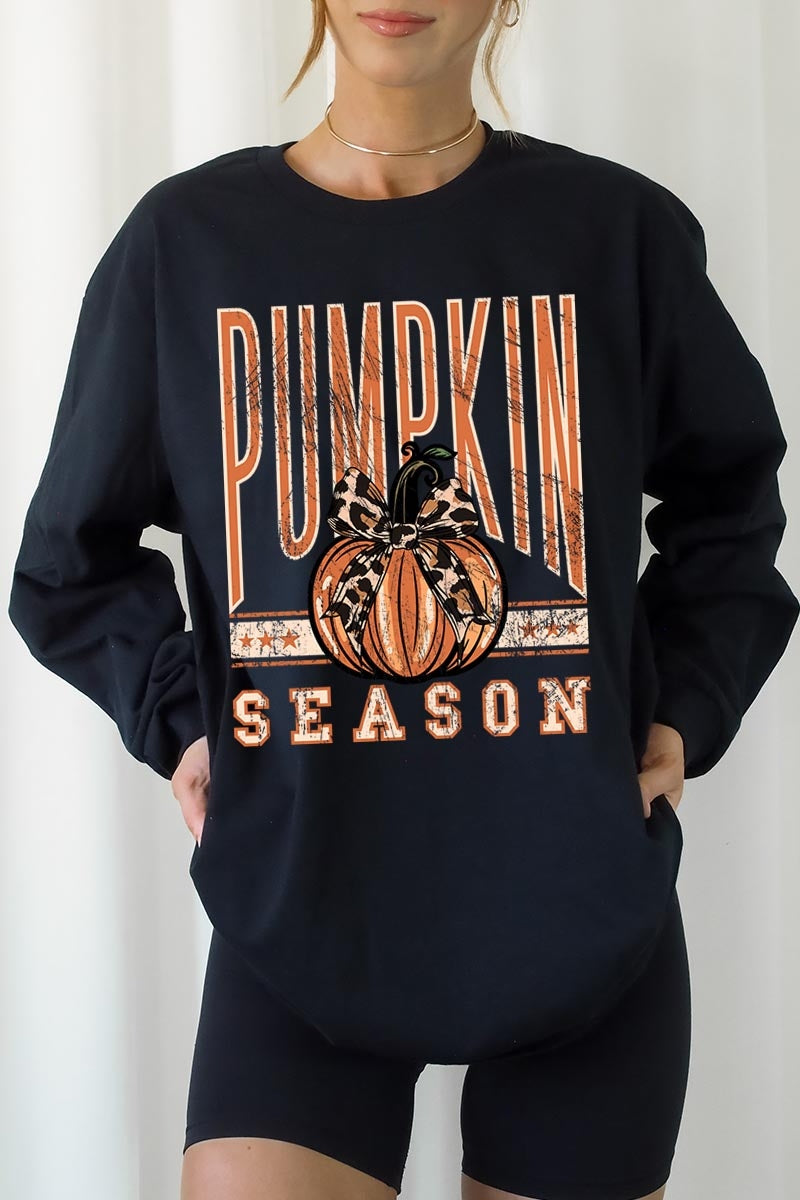 UL240P-E3145 Pumpkin Season Graphic Plus Long Sleeve Tee $17