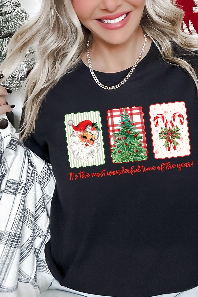 US3001P-E3201 Most Wonderful Time Graphic Plus Tee $16