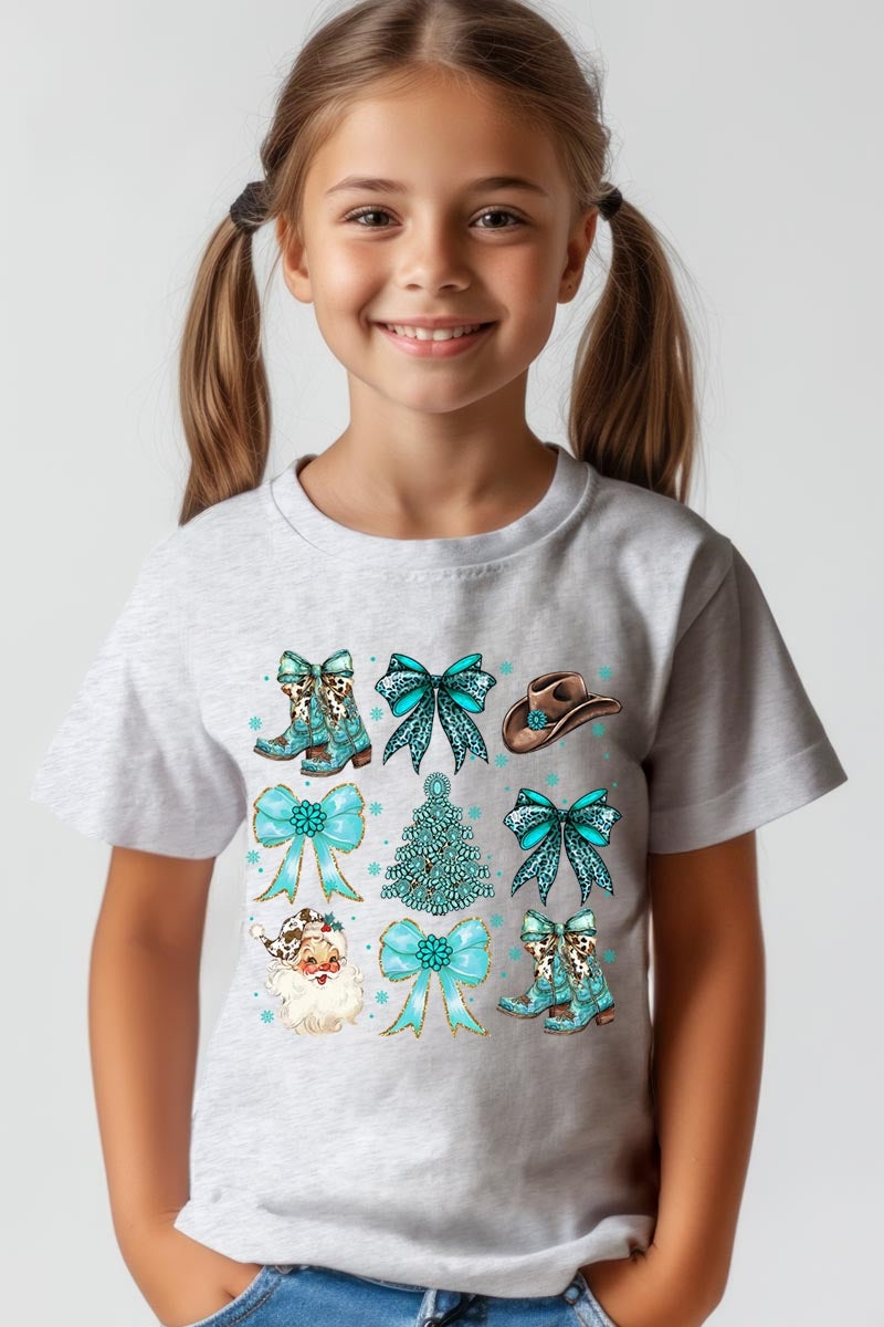 US3001Y-E3180Z Western Christmas Kids Graphic Tee $11