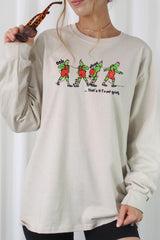 UL240P-E3203 Grinch Dance Funny Christmas Graphic Plus Long Sleeve Tee $17
