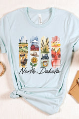 US3001-E3061ND North Dakota State Brushstroke Graphic Tee $12.5