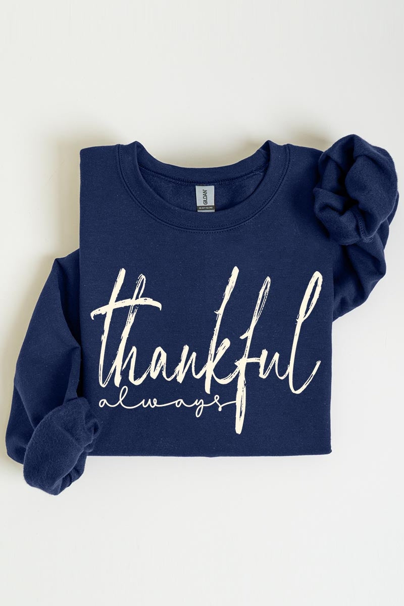UL180P-E3170 Thankful Graphic Plus Sweatshirt $25