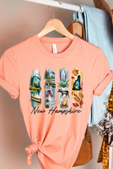 US3001-E3061NH New Hampshire State Brushstroke Graphic Tee $12.5