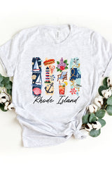 US3001P-E3061RI Rhode Island State Brushstroke Graphic Plus Tee $16