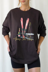 UL240-E3187 Apres Ski Club Graphic Long Sleeve Tee $13.75