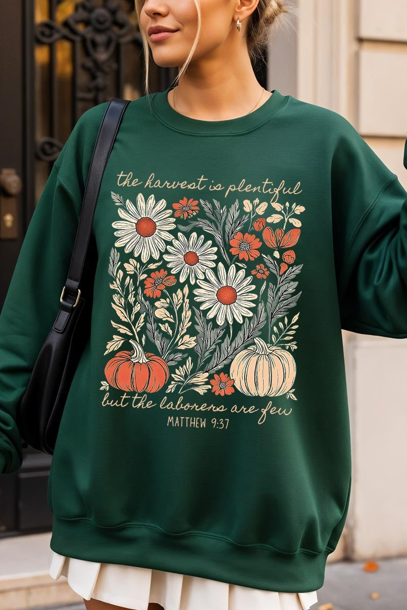 UL180P-E3173 Faith Harvest Graphic Plus Sweatshirt $25