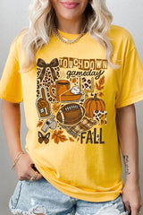 5000-E3134 Fall Football Collage Graphic Heavy Cotton Tee $9