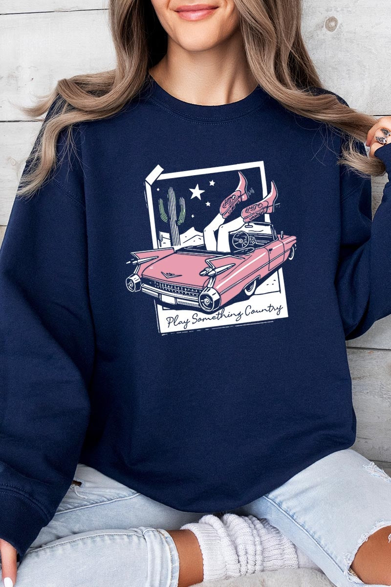 UL180-E3098 Play Something Country Graphic Sweatshirt $20