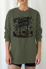 UL240-E3122 Bookstore Halloween Graphic Long Sleeve Tee $13.75