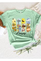 US3001P-E3061KS Kansas State Brushstroke Graphic Plus Tee $16