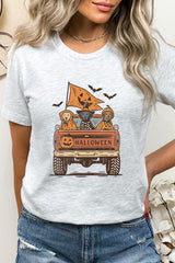 US3001-E3150 Halloween Truck Dogs Graphic Tee $12.5