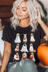 US3001-E3106 Halloween Ghost Dog Graphic Tee $12.5