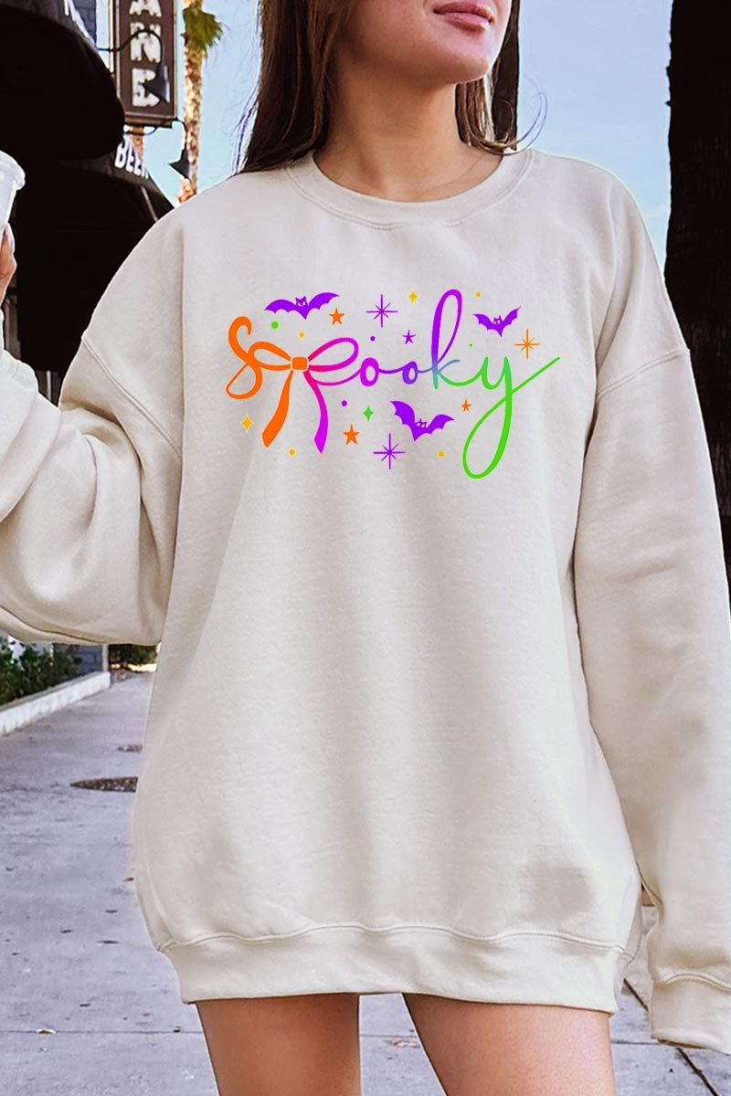 UL180-E3109 Spooky Halloween Graphic Sweatshirt $20