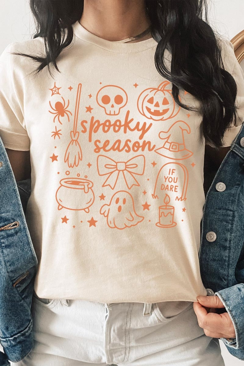 US3001-E3141 Halloween Doodle Graphic Tee $12.5