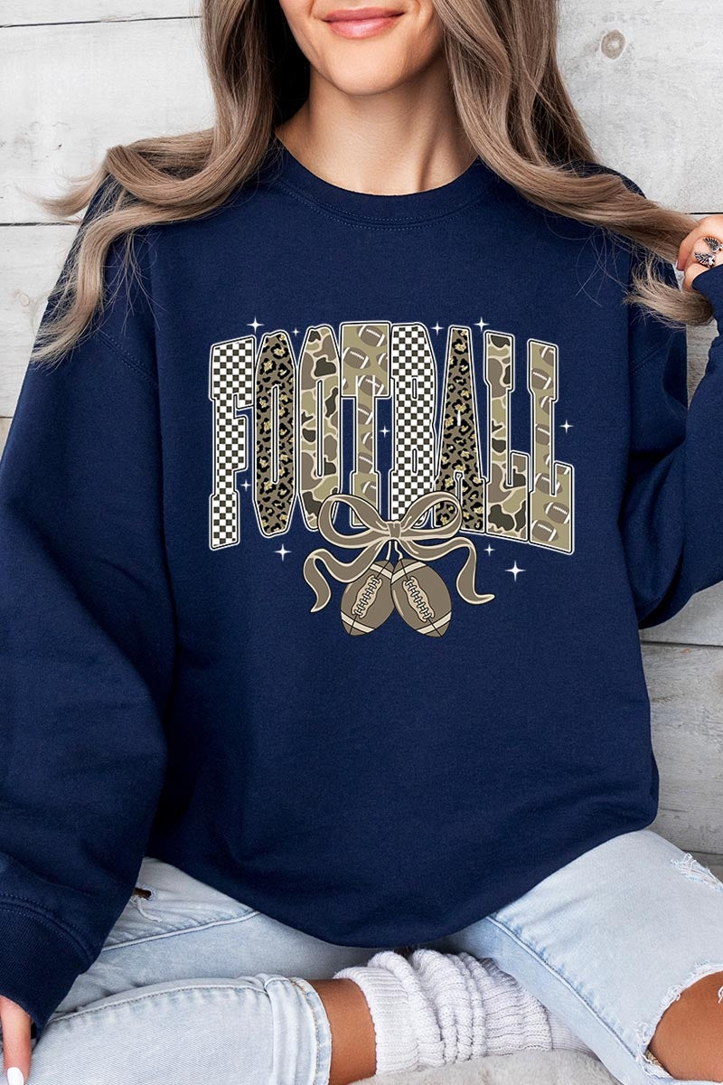 UL180P-E3132 Camo Football Graphic Plus Sweatshirt $25