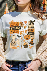 US3001P-E3084 Halloween collage Graphic Plus Tee $16