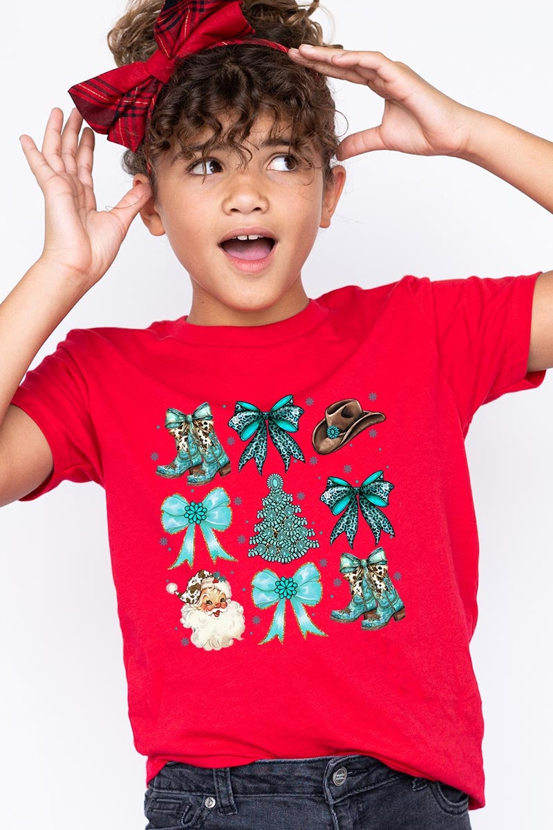 US3001Y-E3180Z Western Christmas Kids Graphic Tee $11