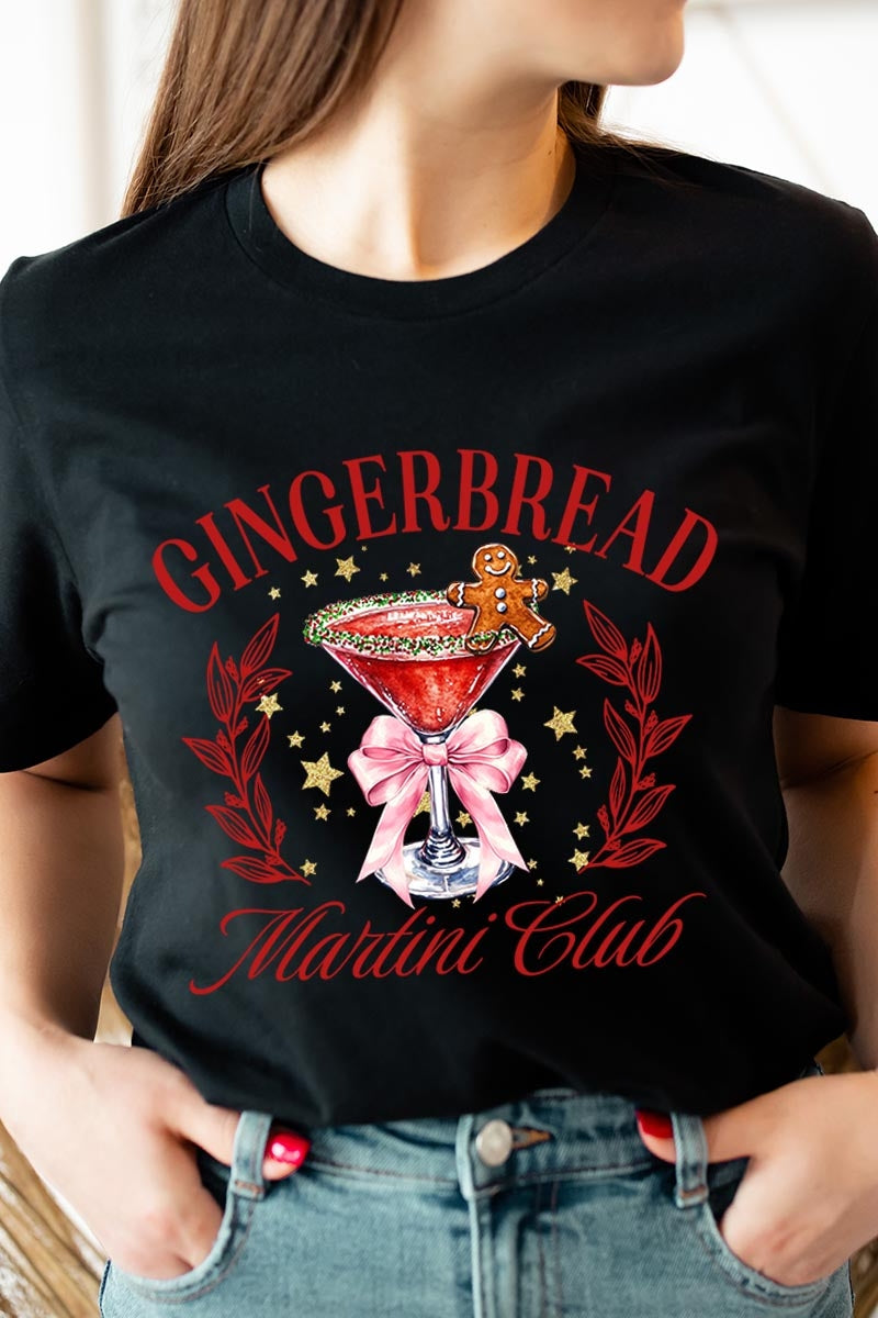 US3001-E3216 Gingerbread Martini Club Graphic Tee $12.5
