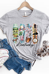 US3001-E3061KY Kentucky State Brushstroke Graphic Tee $12.5
