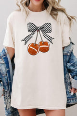 5000P-E3055 Football Cherries Graphic Plus Heavy Cotton Tee $12.75
