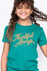 US3001Y-E3168Z Thankful Always Kids Graphic Tee $11