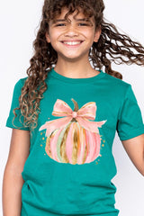 US3001Y-E3083Z Brushstroke Pumpkin Kids Graphic Tee $11