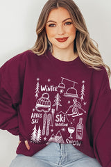 UL180P-E3188 Ski Doodle Graphic Plus Sweatshirt $25
