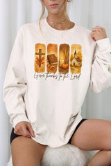 UL240-E3169 Give Thanks To The Lord Graphic Long Sleeve Tee $13.75
