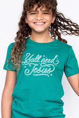 US3001Y-E3115Z Y'all Need Jesus Kids Graphic Tee $11