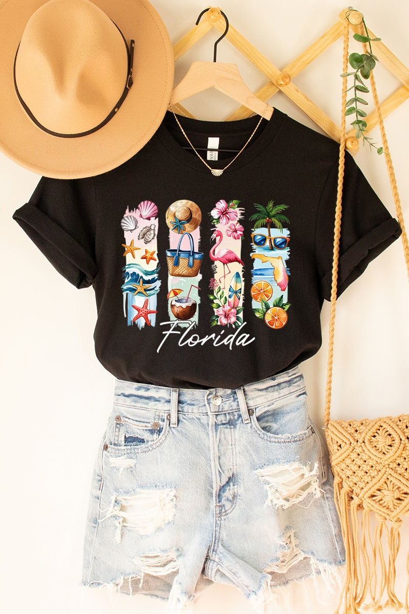 US3001P-E3061FL Florida State Brushstroke Graphic Plus Tee $16