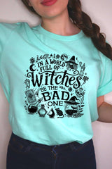 US3001-E3139 In a World of Witches Graphic Tee $12.5