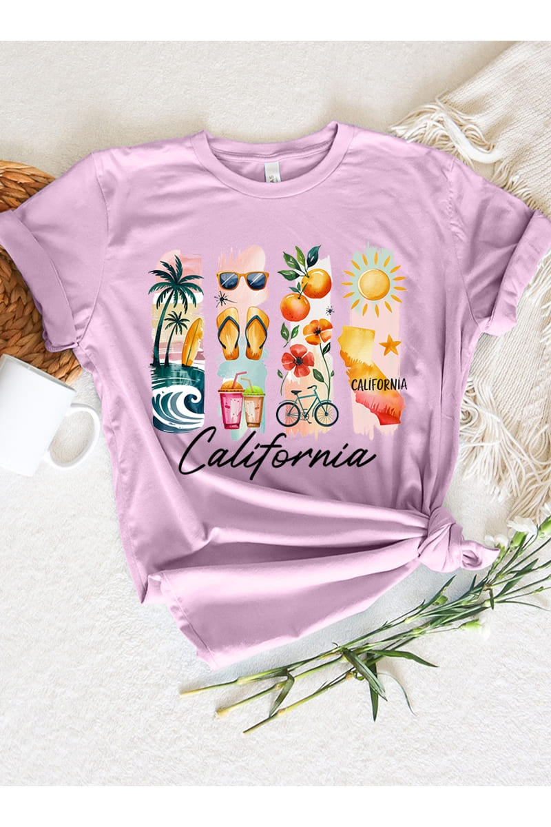 US3001P-E3061CA California State Brushstroke Graphic Plus Tee $16