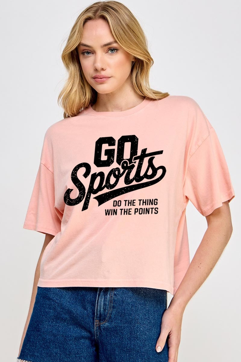 CTS-E3103 Go Sports Graphic Relaxed Crop Top $11