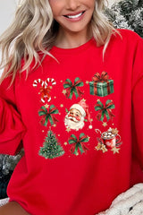 UL180-E3217 Santa Gifts & Bows Christmas Graphic Sweatshirt $20