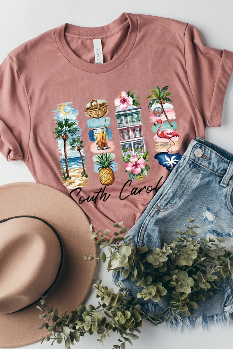 US3001-E3061SC South Carolina State Brushstroke Graphic Tee $12.5