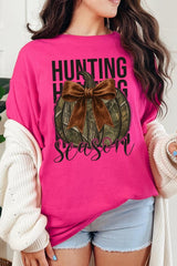 5000P-E3190 Hunting Pumpkin Bow Graphic Plus Heavy Cotton Tee $12.75