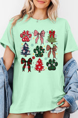 5000-E3195 Christmas Bow Paw Graphic Heavy Cotton Tee $9