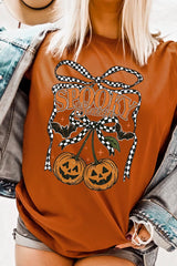 US3001P-E3085 Pumpkin Cherries Graphic Plus Tee $16
