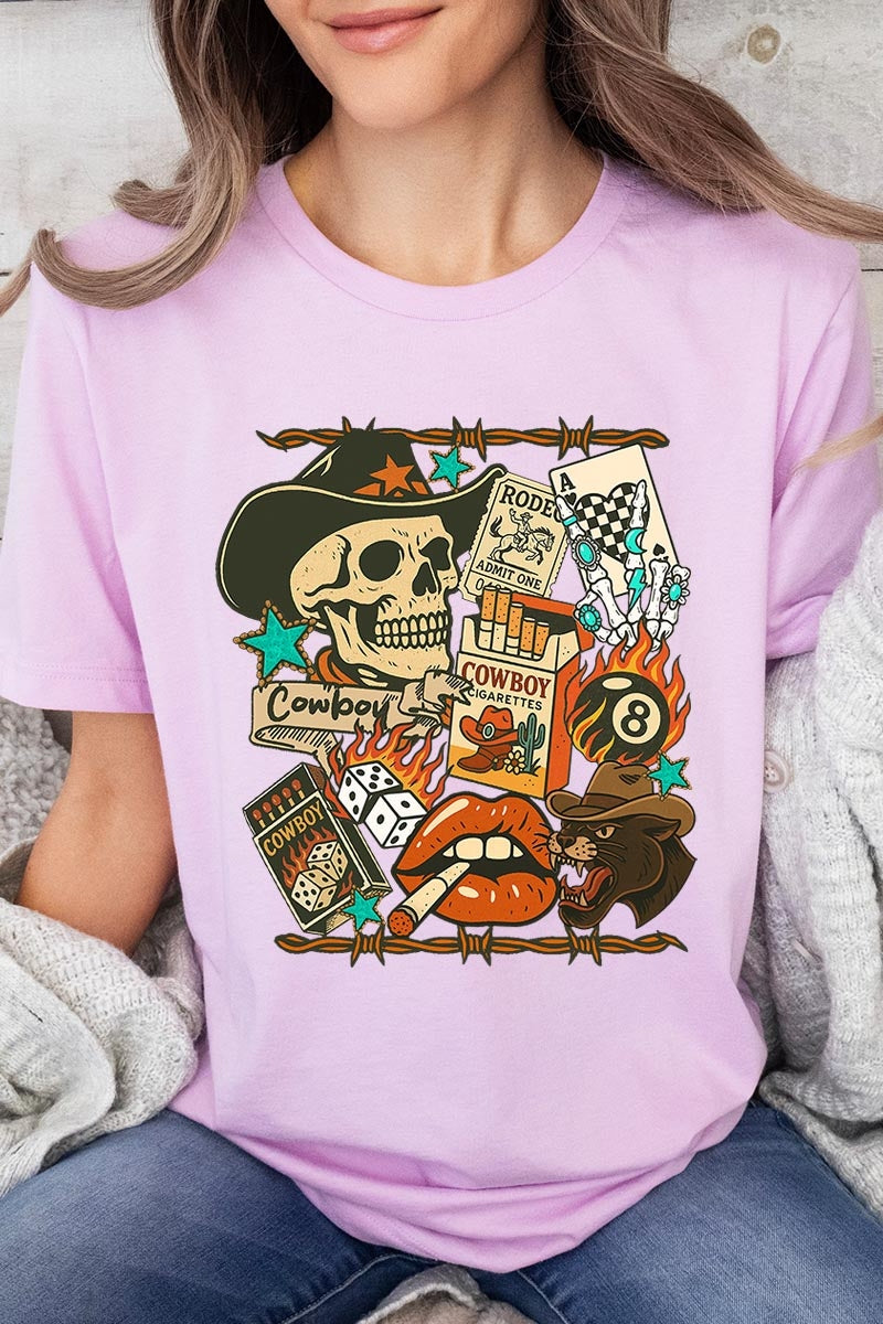 US3001-E3096 Vintage Western Collage Graphic Tee $12.5