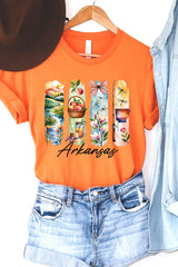 US3001-E3061AR Arkansas State Brushstroke Graphic Tee $12.5