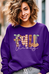UL180-E3071 Fall Vibes Rustic Script Graphic Sweatshirt $20
